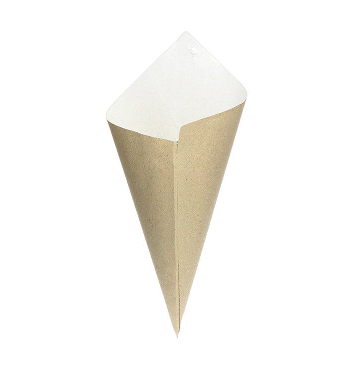 Cono di Carta Marrone 295mm 250g (200 Pezzi) Cono di Carta Marrone 295mm 250g (200 Pezzi)