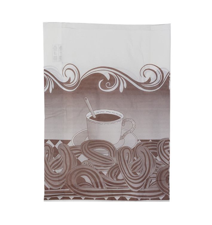 Sacchetto per Churros Antigrasso 22+12x36cm (250 Pezzi) Sacchetto per Churros Antigrasso 22+12x36cm (250 Pezzi)