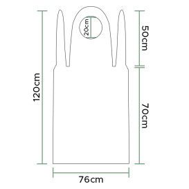Grembiule in  Polietilene 76x120cm 37.5 Micron Bianco (100 Pezzi)