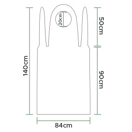 Grembiule in Polietilene 84x140cm 57.5 Micron Blu (250 Pezzi)