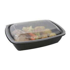 Coperchio per Contenitori di Plastico Nero e Crema 23x16,5cm (75 Pezzi)