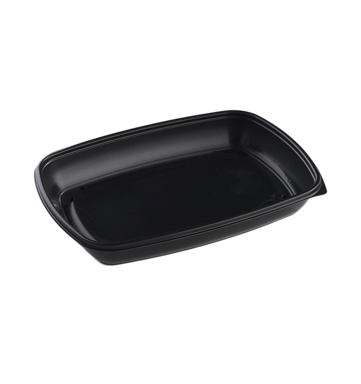 Contenitori di Plastica PP Nero 1350ml 28x20x4cm (150 Pezzi) Contenitori di Plastica PP Nero 1350ml 28x20x4cm (150 Pezzi)