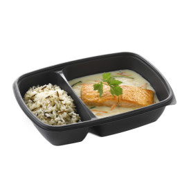 Contenitori di Plastica PP Nero 2S 900ml 23x16,5x5cm (75 Pezzi)