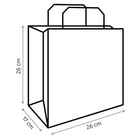 Buste Shopper in Carta Kraft 70g/m² 26+18x26cm (50 Pezzi)