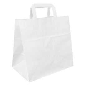 Buste Shopper in Carta Bianca 70g/m² 26+18x26cm (250 Pezzi)