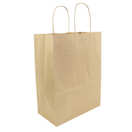 Buste Shopper in Carta Hawanna 100g/m² 24+12x31cm (50 Pezzi)