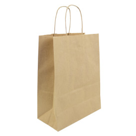 Buste Shopper in Carta Hawanna 100g/m² 24+12x31cm (50 Pezzi)