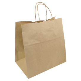 Buste Shopper in Carta Hawanna 100g/m² 32+20x32cm (200 Pezzi)