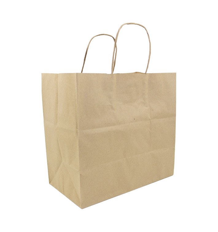 Buste Shopper in Carta Hawanna 100g/m² 28+16x27cm (250 Pezzi)