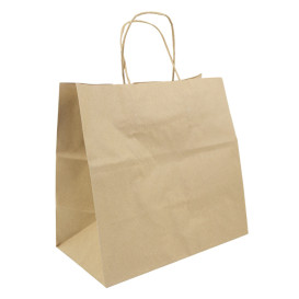 Buste Shopper in Carta Hawanna 100g/m² 28+16x27cm (250 Pezzi)