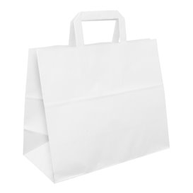 Buste Shopper in Carta Bianca 70g/m² 32+22x26cm (250 Pezzi)