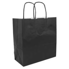 Buste Shopper in Carta Nero 100g/m² 22+9x23cm (250 Pezzi)