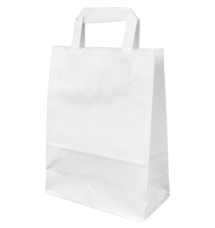 Buste Shopper in Carta Bianca 100g/m² 22+11x27cm (250 Pezzi)