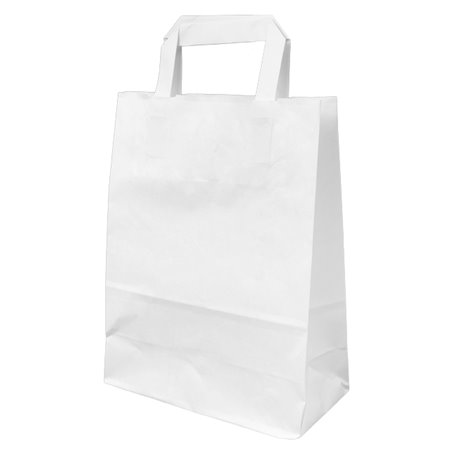 Buste Shopper in Carta Bianca 100g/m² 22+11x27cm (250 Pezzi)