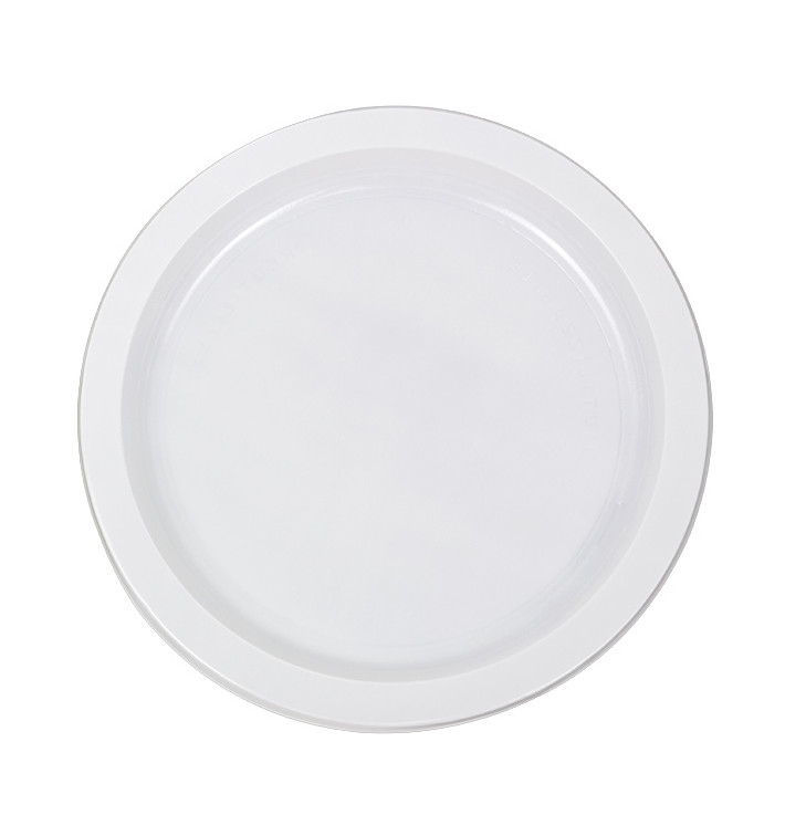 Piatto Piano Riutilizzabile Economico PS Bianco Ø22cm (25 Pezzi) Piatto Piano Riutilizzabile Economico PS Bianco Ø22cm (25 Pezzi)