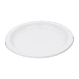 Piatto Piano Riutilizzabile Economico PS Bianco Ø22cm (25 Pezzi)