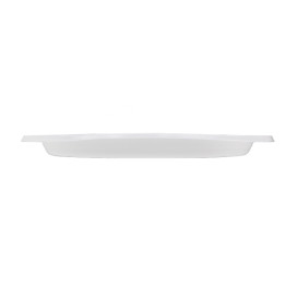 Piatto Piano Riutilizzabile Economico PS Bianco Ø22cm (25 Pezzi)