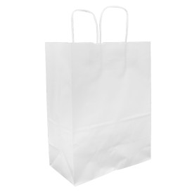 Buste Shopper in Carta Bianca 100g/m² 25+13x33cm (25 Pezzi)