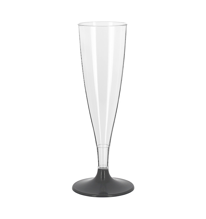 Flute Plastica PS Riutilizzabile Gambo Antracite 140ml 2P (6 Pezzi) Flute Plastica PS Riutilizzabile Gambo Antracite 140ml 2P (6 Pezzi)