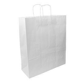 Buste Shopper in Carta Bianca 100g/m² 44+15x46cm (25 Pezzi)