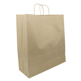 Buste Shopper in Carta Marrone 100g/m² 44+15x46cm (25 Pezzi)