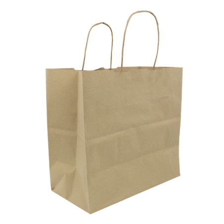 Buste Shopper in Carta Marrone 100g/m² 27+14x26cm (250 Pezzi)