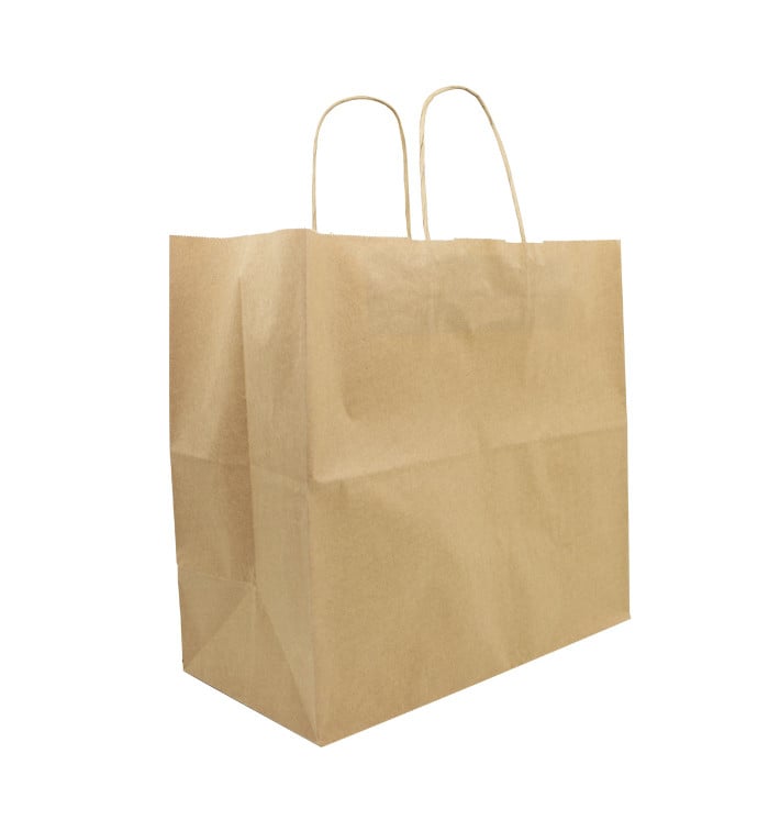 Sacchetto di Carta Bianca con Manici 90g/m² 18x8x24cm (50 pack) Sacchetto di Carta Bianca con Manici 90g/m² 18x8x24cm (50 pack)