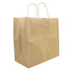 Buste Shopper in Carta Marrone 90g/m² 32+16x31cm (50 Pezzi)