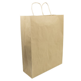 Buste Shopper in Carta Hawanna 100g/m² 32+12x41cm (50 Pezzi)