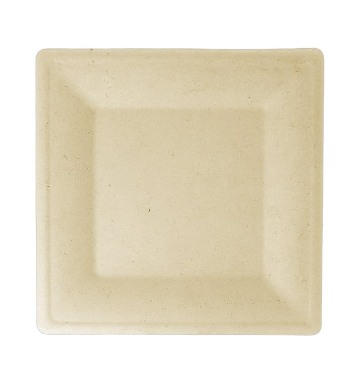 Piatto di Canna da Zucchero Naturale 262x262mm (50 Pezzi) Piatto di Canna da Zucchero Naturale 262x262mm (50 Pezzi)