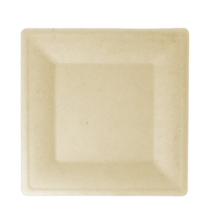 Piatto Quadrato Canna Zucchero Natural 160x160mm (50 Pezzi) Piatto Quadrato Canna Zucchero Natural 160x160mm (50 Pezzi)
