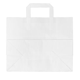 Buste Shopper in Carta Bianca 70g/m² 32+22x26cm (50 Pezzi)