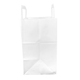 Buste Shopper in Carta Bianca 70g/m² 32+22x26cm (50 Pezzi)