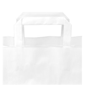 Buste Shopper in Carta Bianca 70g/m² 32+22x26cm (50 Pezzi)