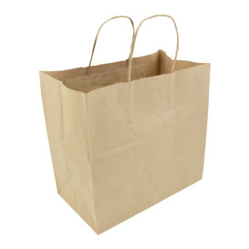 Buste Shopper in Carta Hawanna 100g/m² 28+16x27cm (50 Pezzi)