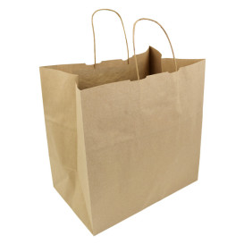 Buste Shopper in Carta Hawanna 100g/m² 32+20x32cm (200 Pezzi)