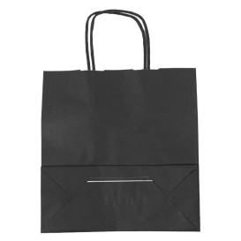 Buste Shopper in Carta Nero 100g/m² 22+9x23cm (250 Pezzi)