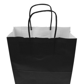 Buste Shopper in Carta Nero 100g/m² 22+9x23cm (250 Pezzi)