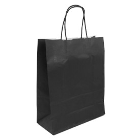 Buste Shopper in Carta Nero 100g/m² 25+11x31cm (25 Pezzi)