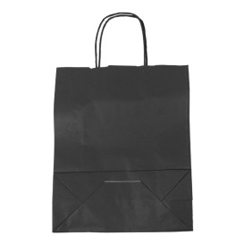 Buste Shopper in Carta Nero100g/m² 25+11x31cm (250 Pezzi)