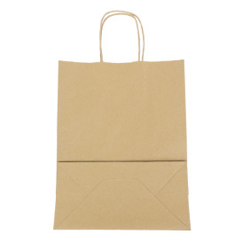 Buste Shopper in Carta Hawanna 100g/m² 24+12x31cm (50 Pezzi)