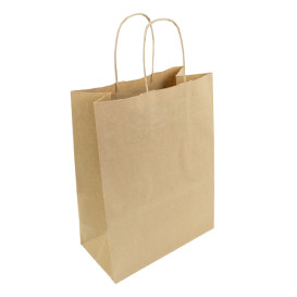 Buste Shopper in Carta Hawanna 100g/m² 24+12x31cm (50 Pezzi)