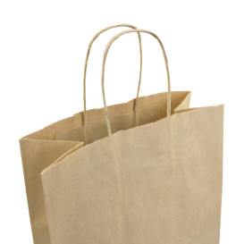 Buste Shopper in Carta Hawanna 100g/m² 24+12x31cm (50 Pezzi)