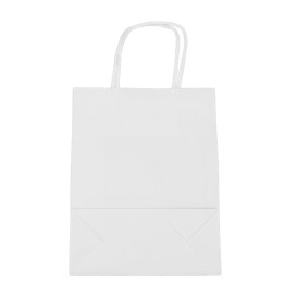Buste Shopper in Carta Bianca 100g/m² 18+8x24cm (25 Pezzi)