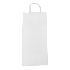 Sacchetti per bottiglie Carta Bianca 18+8x39cm (50 Pezzi)