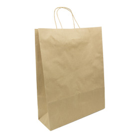 Buste Shopper in Carta Hawanna 100g/m² 32+12x41cm (50 Pezzi)
