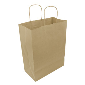 Buste Shopper in Carta Marrone 100g/m² 25+13x33cm (200 Pezzi)