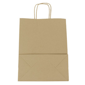 Buste Shopper in Carta Marrone 100g/m² 25+13x33cm (200 Pezzi)