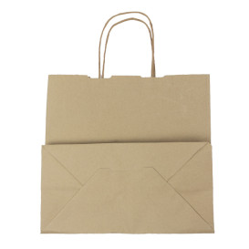 Buste Shopper in Carta Marrone 100g/m² 27+14x26cm (25 Pezzi)
