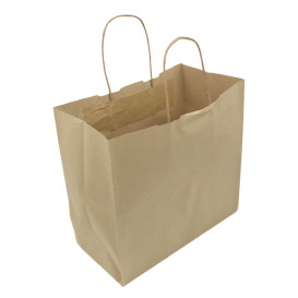 Buste Shopper in Carta Marrone 100g/m² 27+14x26cm (25 Pezzi)